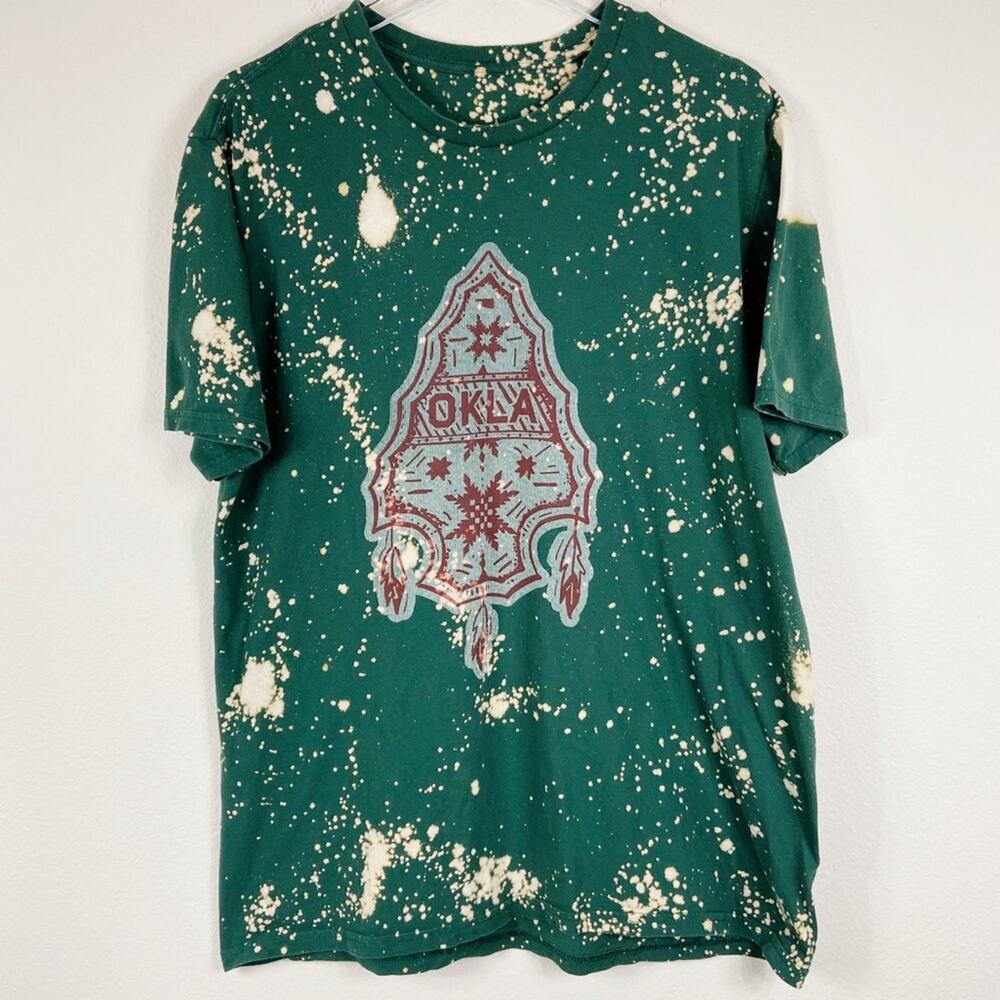 Custom Bleached Oklahoma Arrowhead Travel Tee